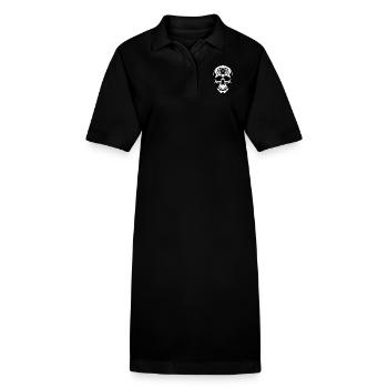 Skull mit großer Spinne auf der Stirn - Stanley/Stella Frauen Bio-Polokleid PAIGER - Schwarz - Vorne