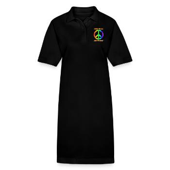 Demo Peace for All Hate for No 2 ANti AFD - Stanley/Stella PAIGER Organic Women’s Polo Dress - black - Front
