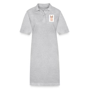 Hipster Alpaca With Bubblegum Bubble - Stanley/Stella PAIGER Organic Women’s Polo Dress - black - Front
