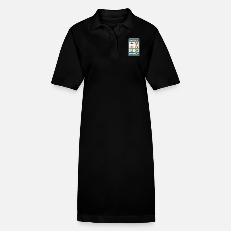 Danemark Panneau de règles de circulation Frontière - Robe polo bio PAIGER Stanley/Stella Femme - noir