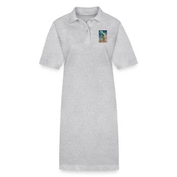Astronaut Watering Flower Earth Space Art Fantasy - Stanley/Stella PAIGER Organic Women’s Polo Dress - black - Front