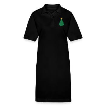 Arbre de Noël - Robe polo bio PAIGER Stanley/Stella Femme - noir - Devant