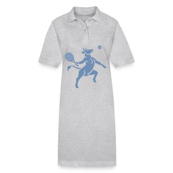 Cow Tennis Tennis Ball Balancing Horn Silhouette - Stanley/Stella PAIGER Organic Women’s Polo Dress - black - Front