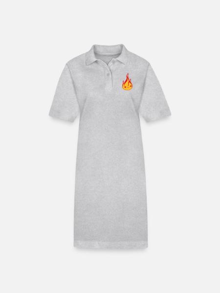 joli visage mignon petit dessin animé feu de dessin animé f - Robe polo bio PAIGER Stanley/Stella Femme - noir
