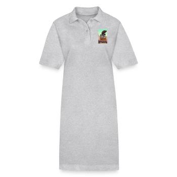 Comic Cartoon Creepy Bookworm Book Stack - Stanley/Stella PAIGER Organic Women’s Polo Dress - black - Front