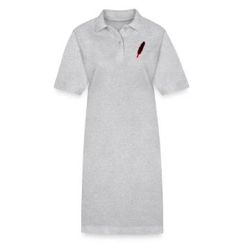 Silhouette plume rouge et contour noir - Robe polo bio PAIGER Stanley/Stella Femme - noir - Devant