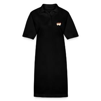 Tortie Katzenpaar - Stanley/Stella Frauen Bio-Polokleid PAIGER - Schwarz - Vorne