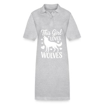Wolf Saying, Wolves Sayings, Funny Wolf Gift - Stanley/Stella PAIGER Organic Women’s Polo Dress - black - Front