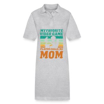 My favorite Video Game player calls me Mom - Stanley/Stella PAIGER Organic Women’s Polo Dress - black - Front