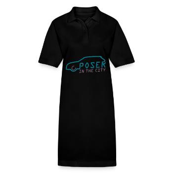 Poser in theCity - Stanley/Stella PAIGER Organic Women’s Polo Dress - black - Front