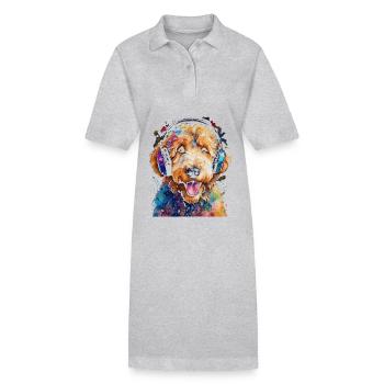 Goldendoodle Casque Chien Animal Design Imprimer - Robe polo bio PAIGER Stanley/Stella Femme - noir - Devant