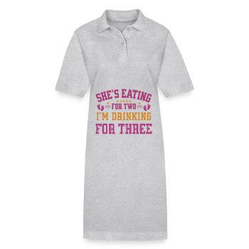 She's Eating For Two I'm Drinking For Three Daddy - Stanley/Stella PAIGER Organic Women’s Polo Dress - black - Front