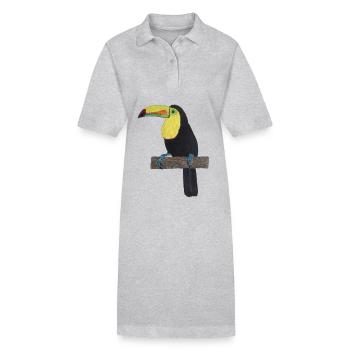 Forêt tropicale de Toucan Jungle - Robe polo bio PAIGER Stanley/Stella Femme - noir - Devant
