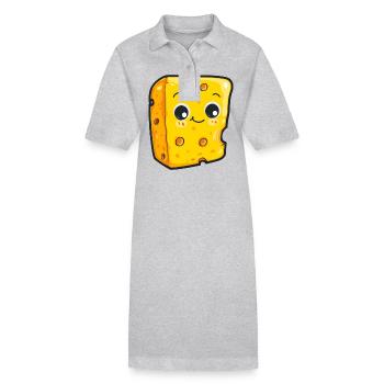 Kawaii Cheese Piece with Cute Face - Stanley/Stella PAIGER Organic Women’s Polo Dress - black - Front