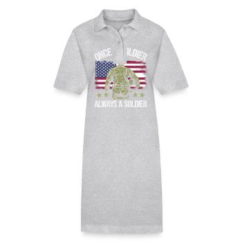 Soldat militaire vétéran - Robe polo bio PAIGER Stanley/Stella Femme - noir - Devant