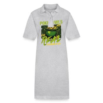 Poke Bowls Are The Real Treasures St Patricks Day - Stanley/Stella PAIGER Organic Women’s Polo Dress - black - Front