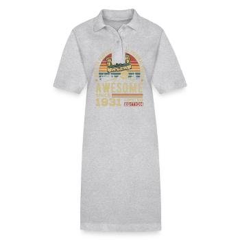 Vintage 1931 Birthday Gift | Born in 1931 - Stanley/Stella PAIGER Organic Women’s Polo Dress - black - Front