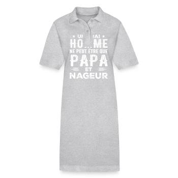 Ein echter Mann ist nur ein Vater und ein Schwimmer - Stanley/Stella Frauen Bio-Polokleid PAIGER - Schwarz - Vorne