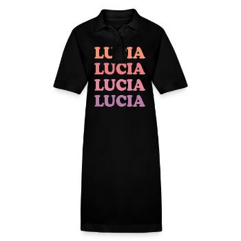 Name Lucia - Stanley/Stella Frauen Bio-Polokleid PAIGER - Schwarz - Vorne
