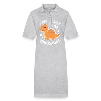 Dinosaur Dino Dinos Prehistoric - Stanley/Stella PAIGER Organic Women’s Polo Dress - black - Front