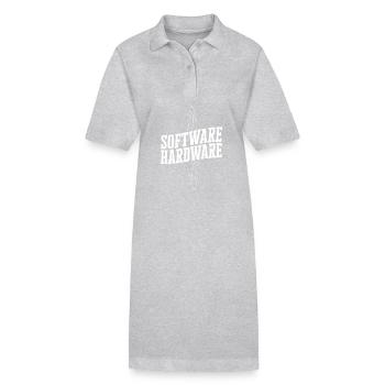 Funny IT Saying Software Hardware Word Game - Stanley/Stella PAIGER Organic Women’s Polo Dress - black - Front