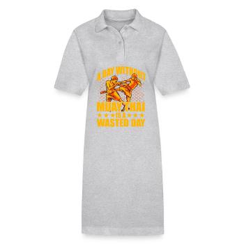 Une journée sans Muay Thai est une journée perdue - Robe polo bio PAIGER Stanley/Stella Femme - noir - Devant