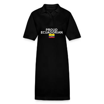 Proud Ecuadorian Ecuador Ecuadorianisch Flagge - Stanley/Stella Frauen Bio-Polokleid PAIGER - Schwarz - Vorne