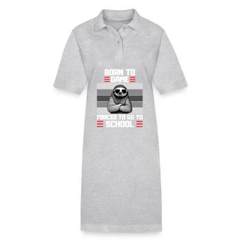 Gaming Faultier Schul Spruch Zocker - Stanley/Stella Frauen Bio-Polokleid PAIGER - Schwarz - Vorne