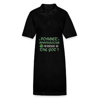 Forget Shamrocks Where's The Pot Irish Lucky Vibes - Stanley/Stella PAIGER Organic Women’s Polo Dress - black - Front