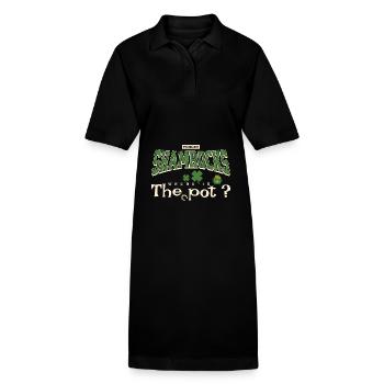 Vergiss Kleeblätter Wo ist der Pot Fun Irischer Feiertag - Stanley/Stella Frauen Bio-Polokleid PAIGER - Schwarz - Vorne