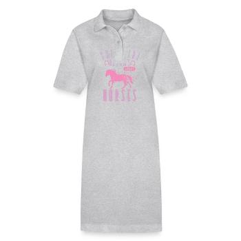 Pinkes Pferd für Mädchen - Stanley/Stella Frauen Bio-Polokleid PAIGER - Schwarz - Vorne