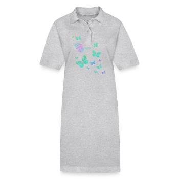 papillon papillon animal coloré couleur - Robe polo bio PAIGER Stanley/Stella Femme - noir - Devant