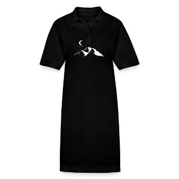 Étoiles filantes au-dessus du ciel des montagnes - Robe polo bio PAIGER Stanley/Stella Femme - noir - Devant