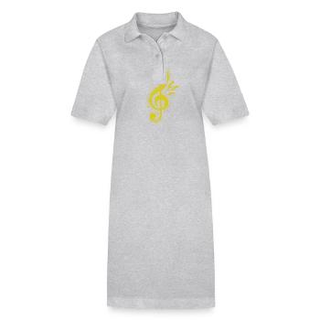 Clef Clé de sol Musique - Robe polo bio PAIGER Stanley/Stella Femme - noir - Devant