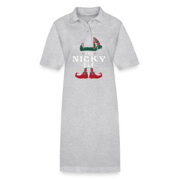 Nicky Elf Familie Passende Gruppe Weihnachten Mama Papa - Stanley/Stella Frauen Bio-Polokleid PAIGER - Schwarz - Vorne