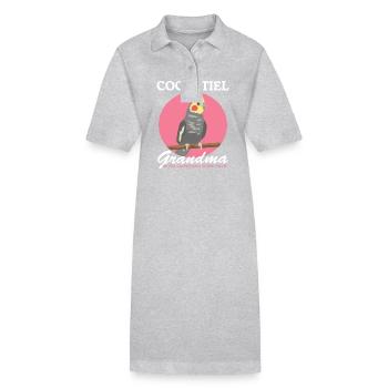 Calopsitte grand-mère oiseau propriétaire cadeau - Robe polo bio PAIGER Stanley/Stella Femme - noir - Devant