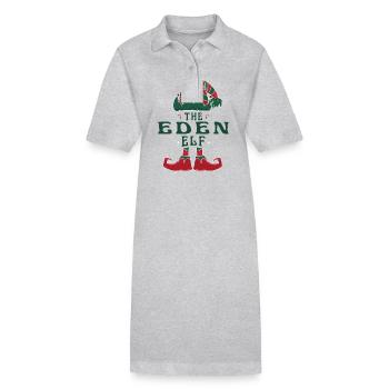 Eden Elf Nom personnalisé Noël Famille - Robe polo bio PAIGER Stanley/Stella Femme - noir - Devant