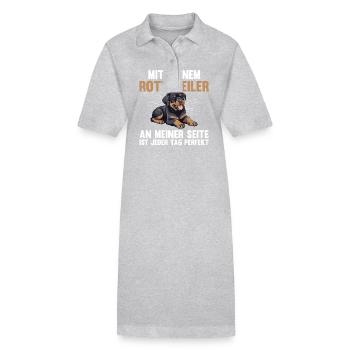 Hund Rottweiler - Stanley/Stella Frauen Bio-Polokleid PAIGER - Schwarz - Vorne