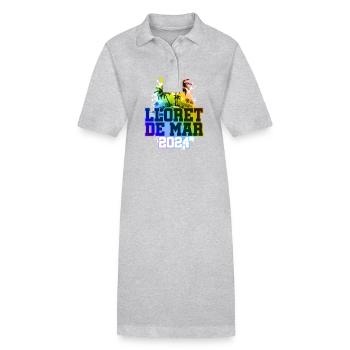 Lloret De Mar 2024 Holiday Palm Trees Colorful - Stanley/Stella PAIGER Organic Women’s Polo Dress - black - Front