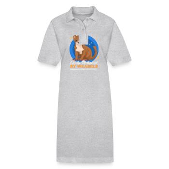 Weasel Dwarf Weasel Hermännchen Gift - Stanley/Stella PAIGER Organic Women’s Polo Dress - black - Front