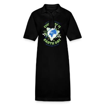 Every Day Is Earth Day - Stanley/Stella Frauen Bio-Polokleid PAIGER - Schwarz - Vorne