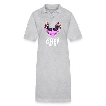 Chef Spruch Anführer Axolotl Amphibien Motiv - Stanley/Stella Frauen Bio-Polokleid PAIGER - Schwarz - Vorne