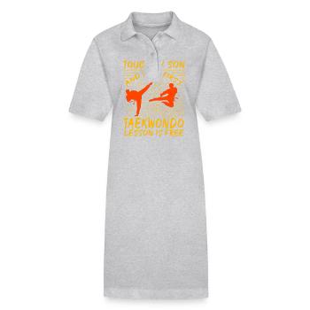 Berühre meinen Sohn und deine erste Taekwondo-Lektion ist - Stanley/Stella Frauen Bio-Polokleid PAIGER - Schwarz - Vorne