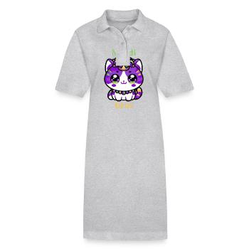 Chat Mardi Gras 2024 Chaton Nouvelle-Orléans - Robe polo bio PAIGER Stanley/Stella Femme - noir - Devant