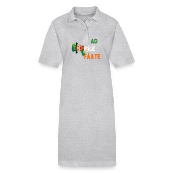 Chance irlandaise et tee-shirt de bienvenue : Leprechaun et Shamrock - Robe polo bio PAIGER Stanley/Stella Femme - noir - Devant