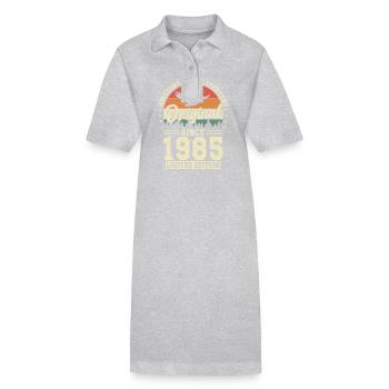 Einzigartiger 1985er Jahrgang Vintage Retro - Stanley/Stella Frauen Bio-Polokleid PAIGER - Schwarz - Vorne