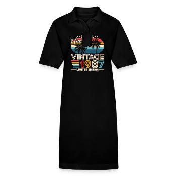 Vintage 1987: Legendary Birth Year - Stanley/Stella PAIGER Organic Women’s Polo Dress - black - Front
