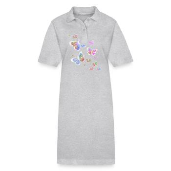 Schmetterling Schmetterling Tier bunt Farbe - Stanley/Stella Frauen Bio-Polokleid PAIGER - Schwarz - Vorne