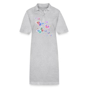 Schmetterling Schmetterling Tier bunt Farbe - Stanley/Stella Frauen Bio-Polokleid PAIGER - Schwarz - Vorne