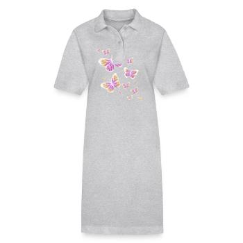Schmetterling Schmetterling Tier bunt Farbe - Stanley/Stella Frauen Bio-Polokleid PAIGER - Schwarz - Vorne